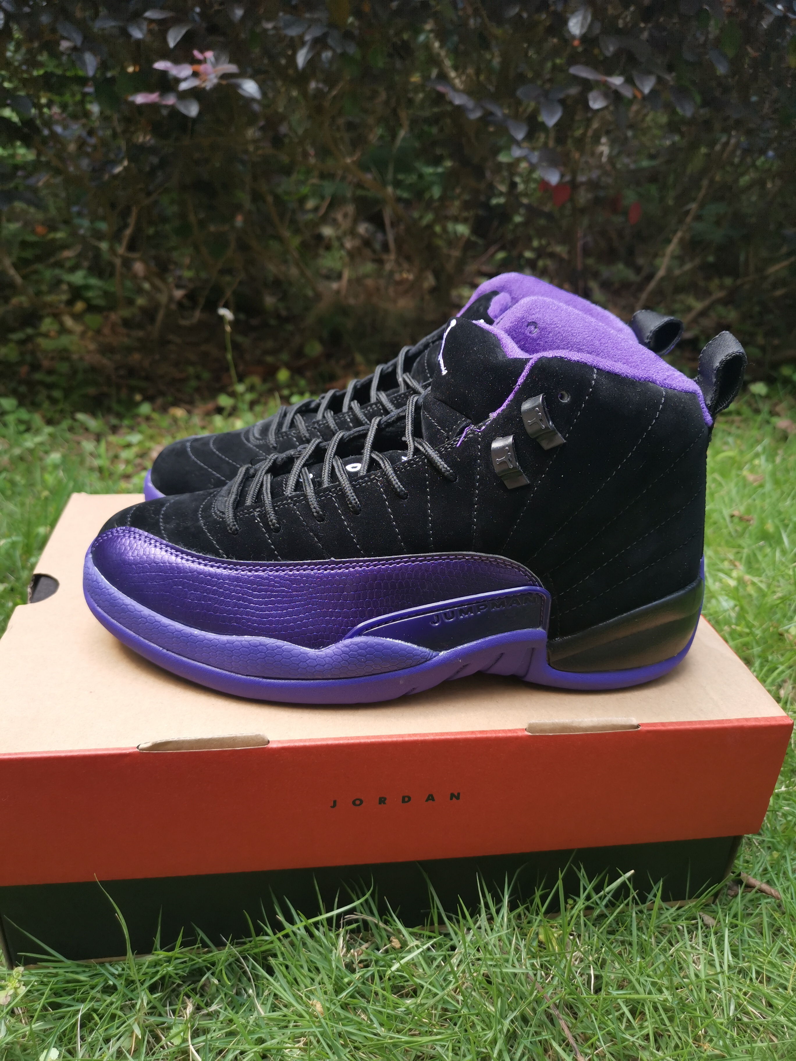 2020 Air Jordan 12 Retro Black Purple Shoes - Click Image to Close